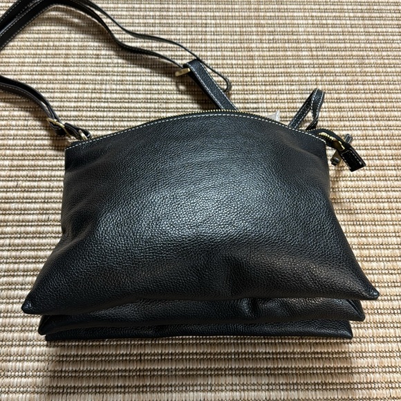 J Jill Do-It-All Crossbody Black Pebble Leather Purse - Picture 7 of 17